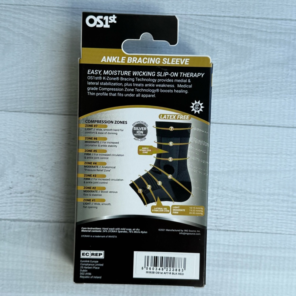 OS1ST Ankle Bracing Sleeve Black - Picture 2 of 6